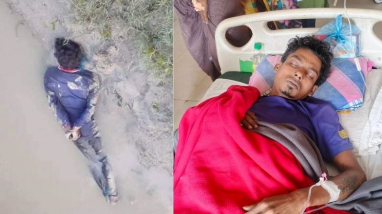 নদীর চর হতে  হাত-পা বাঁধা যুবক উদ্ধার!