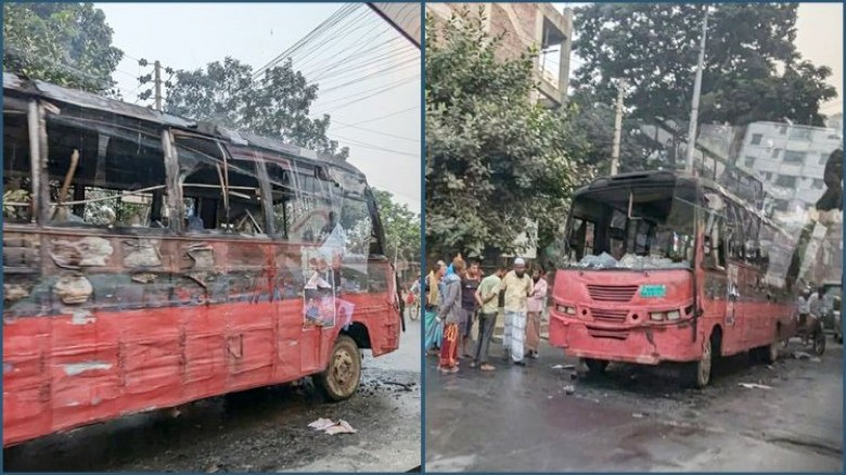 ভোররাতে ঢাকায় দুই বাসে আগুন...