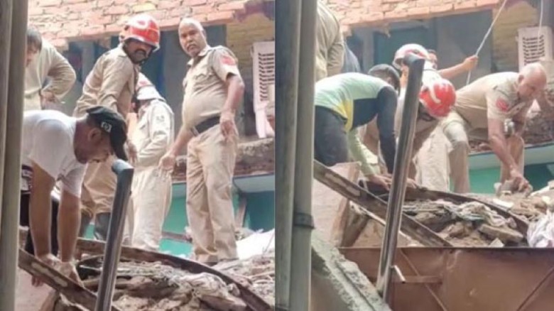 ভারতে তিনতলা ভবনধস, বহু মানুষ আটকা পড়ার শঙ্কা